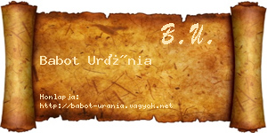 Babot Uránia névjegykártya